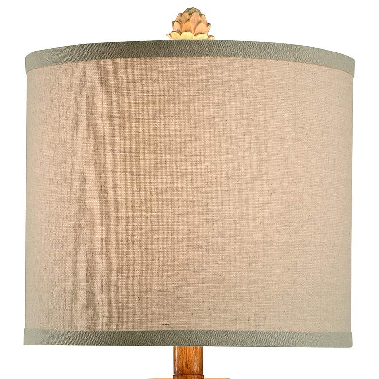 Image 3 Mini Ardichoke Multicolor Table Lamp with Oatmeal Fabric Shade more views