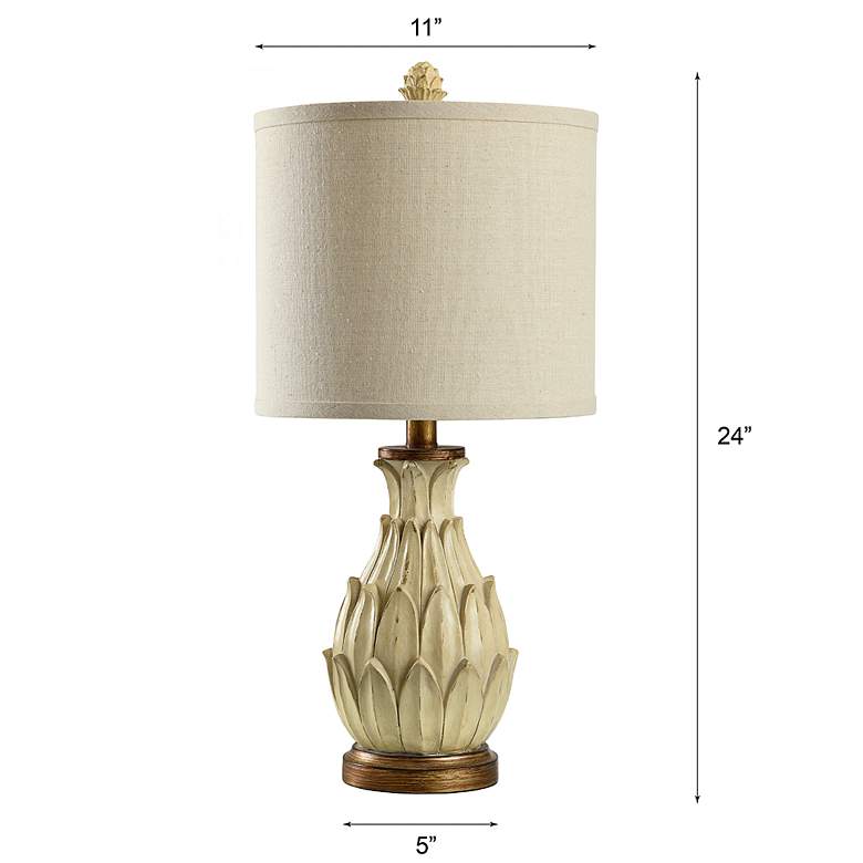 Image 7 Mini Ardichoke Multicolor Table Lamp with Oatmeal Fabric Shade more views