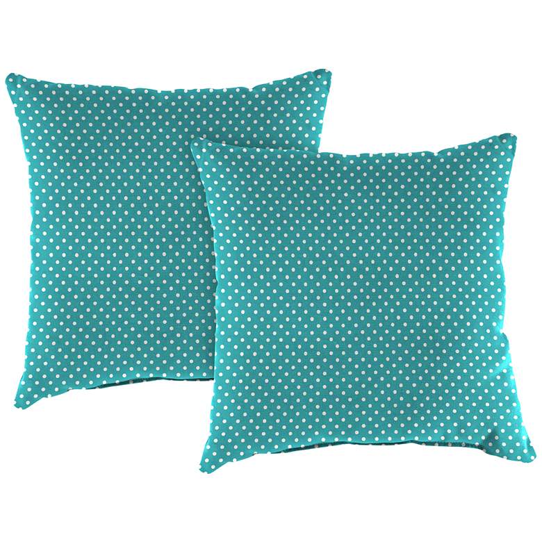 Image 1 Mini Dots Ocean 18 inch Square Outdoor Toss Pillow Set of 2