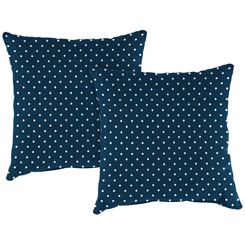 Image 1 Mini Dots Oxford 18 inch Square Outdoor Toss Pillow Set of 2