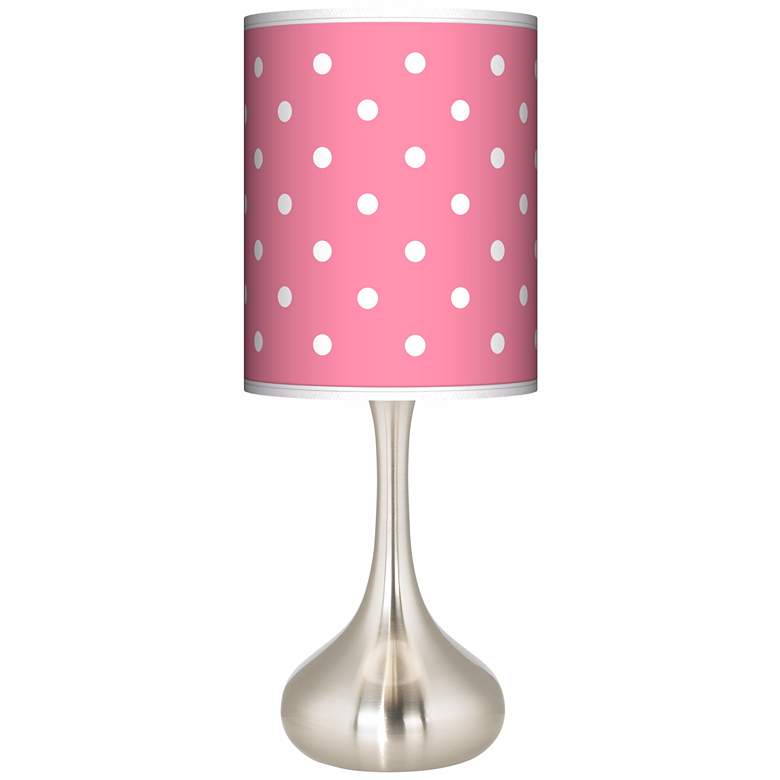 Image 1 Mini Dots Pink Giclee Droplet Table Lamp
