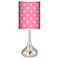 Mini Dots Pink Giclee Droplet Table Lamp