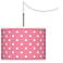 Mini Dots Pink Giclee Glow Swag Style Plug-In Chandelier