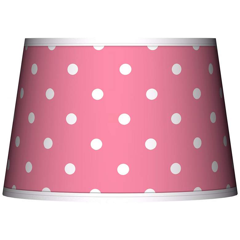 Image 1 Mini Dots Pink Tapered Lamp Shade 13x16x10.5 (Spider)