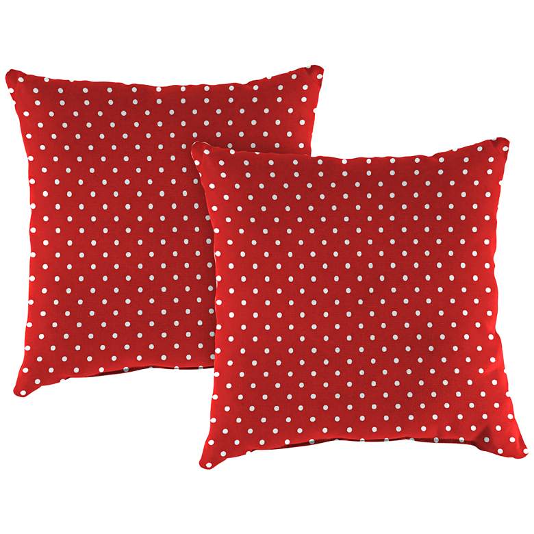 Image 1 Mini Dots Rojo 18" Square Outdoor Toss Pillow Set of 2
