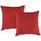 Mini Dots Rojo 18" Square Outdoor Toss Pillow Set of 2