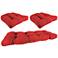 Mini Dots Rojo 3-Piece Outdoor Wicker Seat Cushion Set