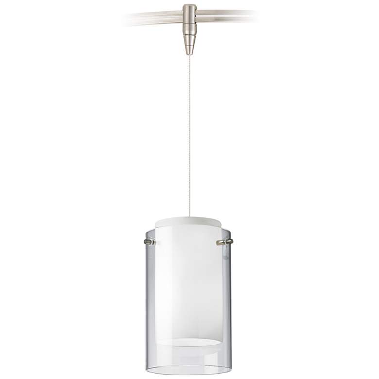Image 1 Mini Echo 4" Wide Satin Nickel LED Monorail Mini Pendant
