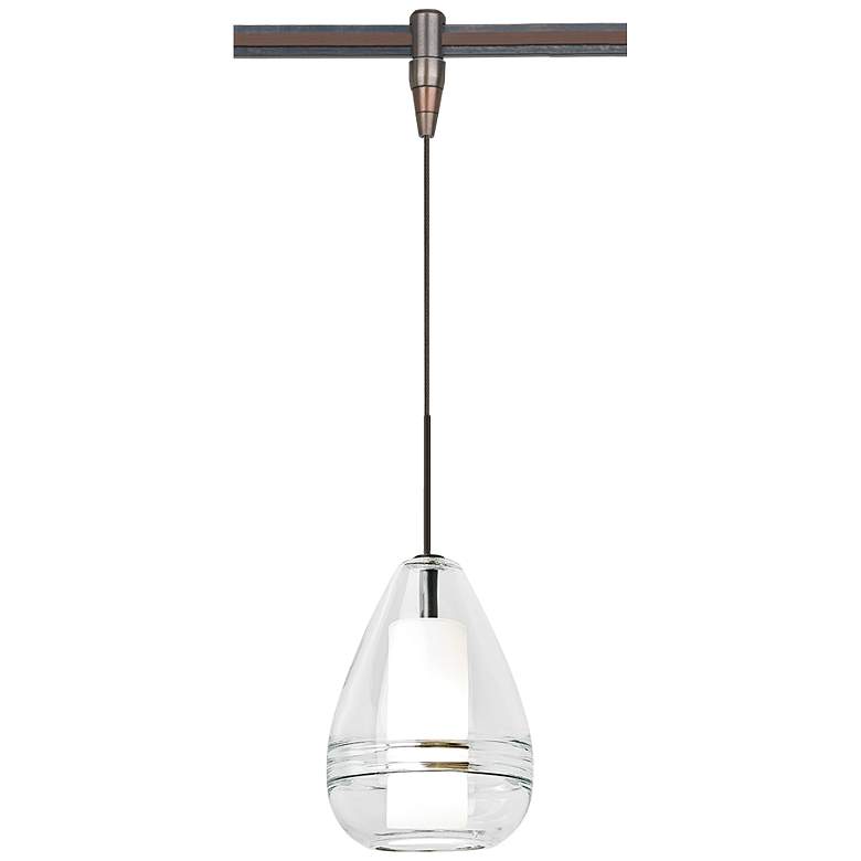 Image 1 Mini Ella 5" Wide Antique Bronze Monorail Mini Pendant Light