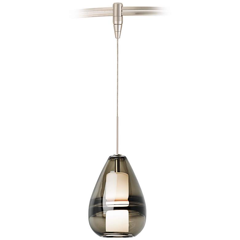 Image 1 Mini Ella 5 inch Wide Satin Nickel Monorail Mini Pendant Light