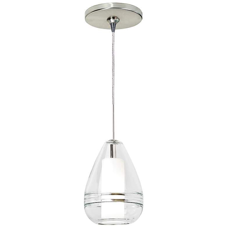 Image 1 Mini Ella 5"W Satin Nickel LED Freejack Mini Pendant