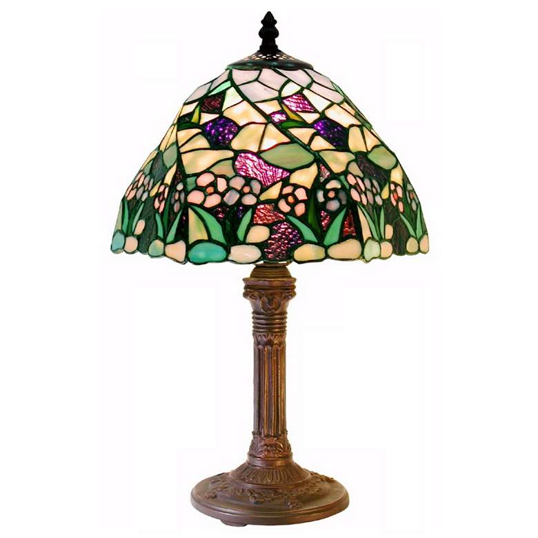 Image 1 Mini Flowerbed Tiffany Style Accent Table Lamp