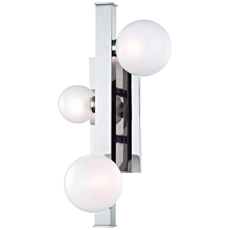 Image 1 Mini Hinsdale 17 3/4" High Polished Nickel 3-LED Wall Sconce