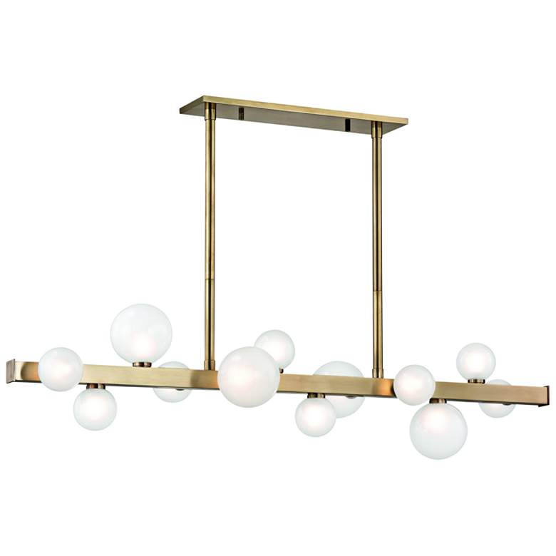 Image 2 Mini Hinsdale 44 1/2" Brass LED Modern Kitchen Island Light Pendant