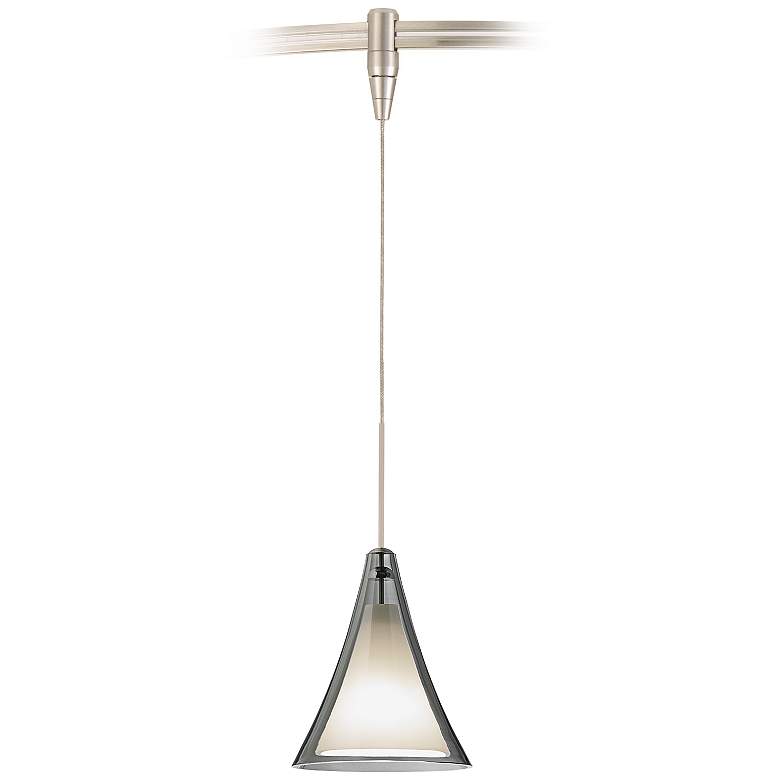 Image 1 Mini Melrose II 5"W Satin Nickel Monorail Mini Pendant Light