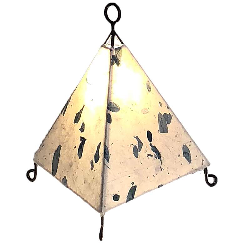 Image 1 Mini Pyramid 12 inch High Blue Acacia Uplight Accent Table Lamp