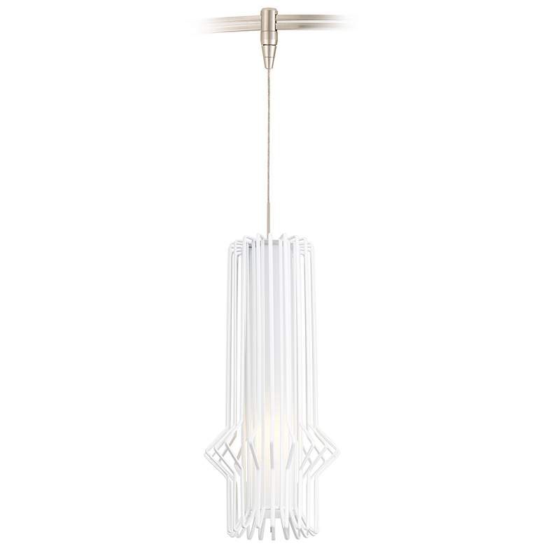 Image 1 Mini Syrma 5" Wide Matte White LED Monorail Mini Pendant