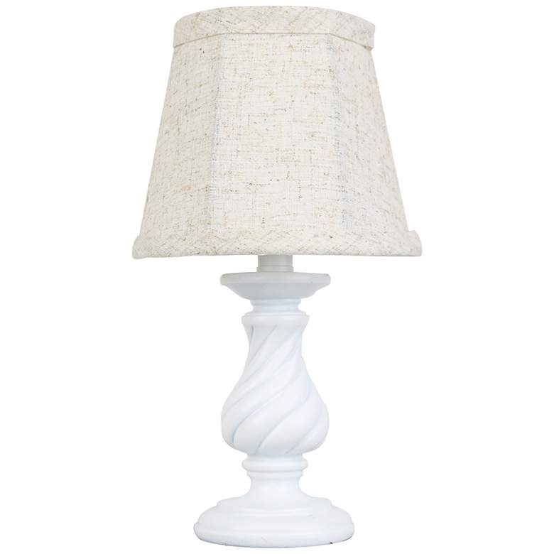 Image 1 Mini Twist 12 inch High White Candlestick Accent Table Lamp