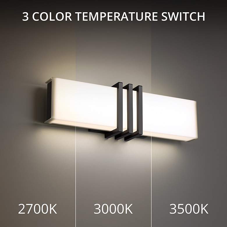 Image 2 Minibar 5.5"H x 18"W 18-Light Linear Bath Bar in Black more views