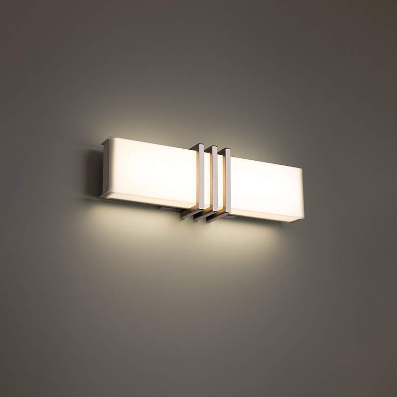 Image 1 Minibar 5.5"H x 18"W 18-Light Linear Bath Bar in Brushed Nickel
