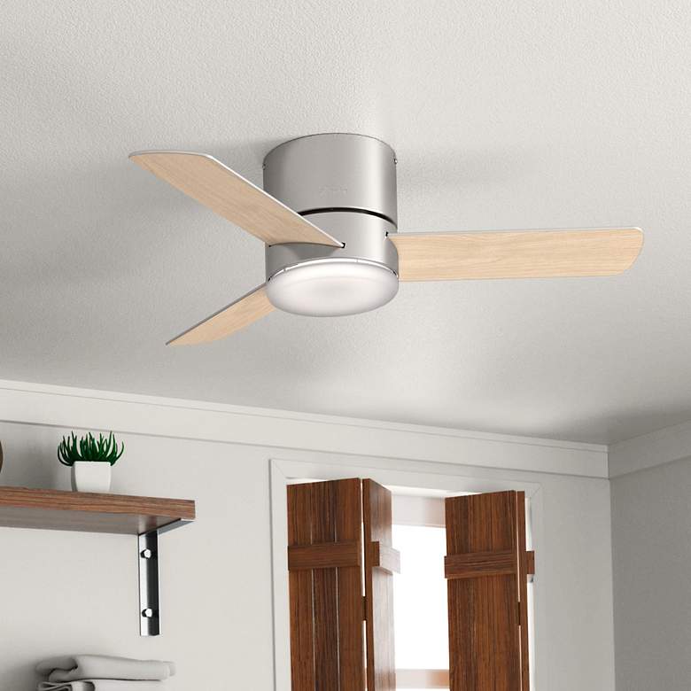 Image 1 Minimus 44 in Indoor Brushed Nickel LED Ceiling Fan with Remote