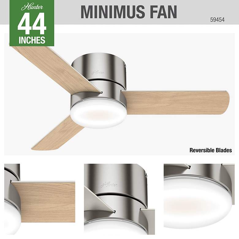 Image 5 Minimus 44 in Indoor Brushed Nickel LED Ceiling Fan with Remote more views