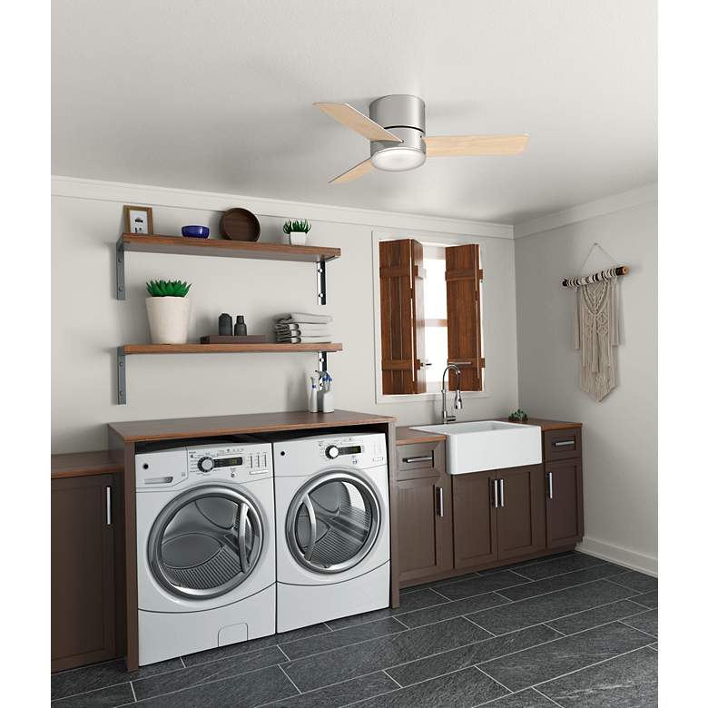 Image 6 Minimus 44 in Indoor Brushed Nickel LED Ceiling Fan with Remote more views