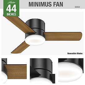 Image5 of Minimus 44 in Indoor Matte Black LED Ceiling Fan with Remote more views