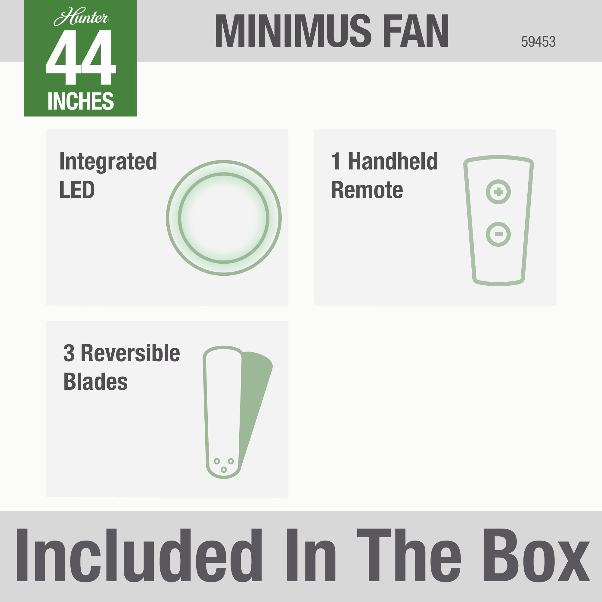 Minimus 44 in Indoor Matte Black LED Ceiling Fan with Remote