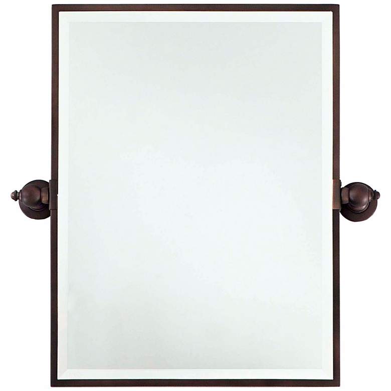 Image 1 Minka 24 inch High Rectangle Brushed Bronze Bathroom Wall Mirror