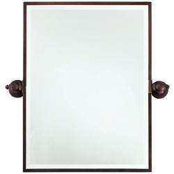 Minka 24&quot; High Rectangle Brushed Bronze Bathroom Wall Mirror