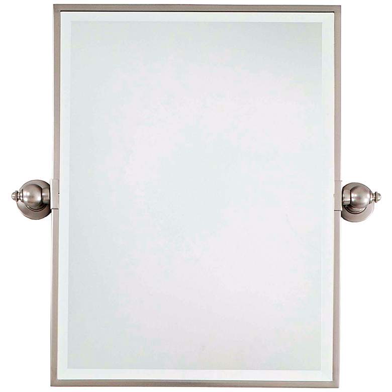 Image 2 Minka 24" High Rectangle Brushed Nickel Bathroom Wall Mirror