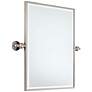 Minka 24" High Rectangle Brushed Nickel Bathroom Wall Mirror