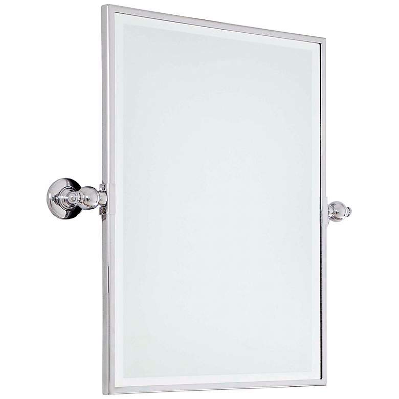 Image 2 Minka 24 inch High Rectangle Chrome Bathroom Wall Mirror more views