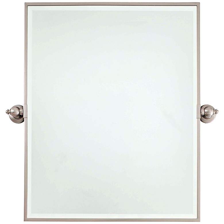 Image 1 Minka 30 inch High XL Brushed Nickel Bathroom Wall Mirror