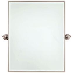 Minka 30&quot; High XL Brushed Nickel Bathroom Wall Mirror