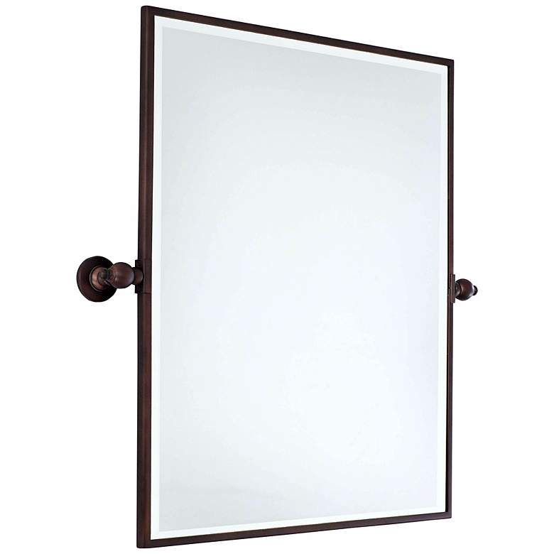 Image 2 Minka 30 inch High XL Dark Brushed Bronze Bathroom Wall Mirror more views