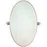 Minka 36" High Oval Brushed Nickel Bathroom Wall Mirror