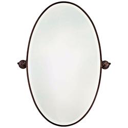 Minka 36&quot; High Oval Brushed Bronze Bathroom Wall Mirror