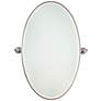 Minka 36" High Oval Brushed Nickel Bathroom Wall Mirror
