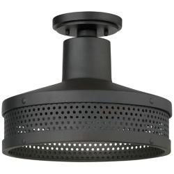 Minka Abalone Point 12" Wide Sand Coal Black Outdoor Ceiling Light
