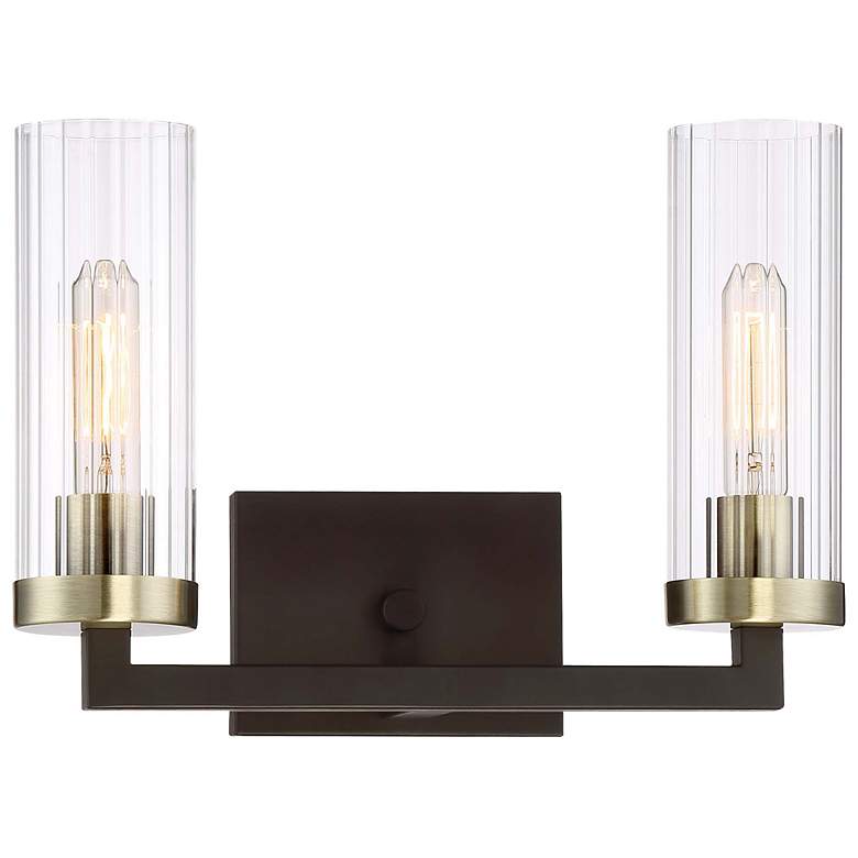 Image 2 Minka Ainsley Court 15" Wide Kingston Bronze 2-Light Wall Sconce