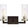 Minka Ainsley Court 15" Wide Kingston Bronze 2-Light Wall Sconce