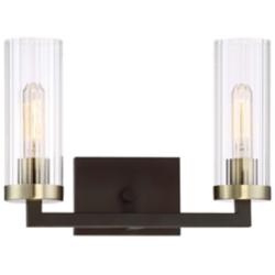 Minka Ainsley Court 15" Wide Kingston Bronze 2-Light Wall Sconce