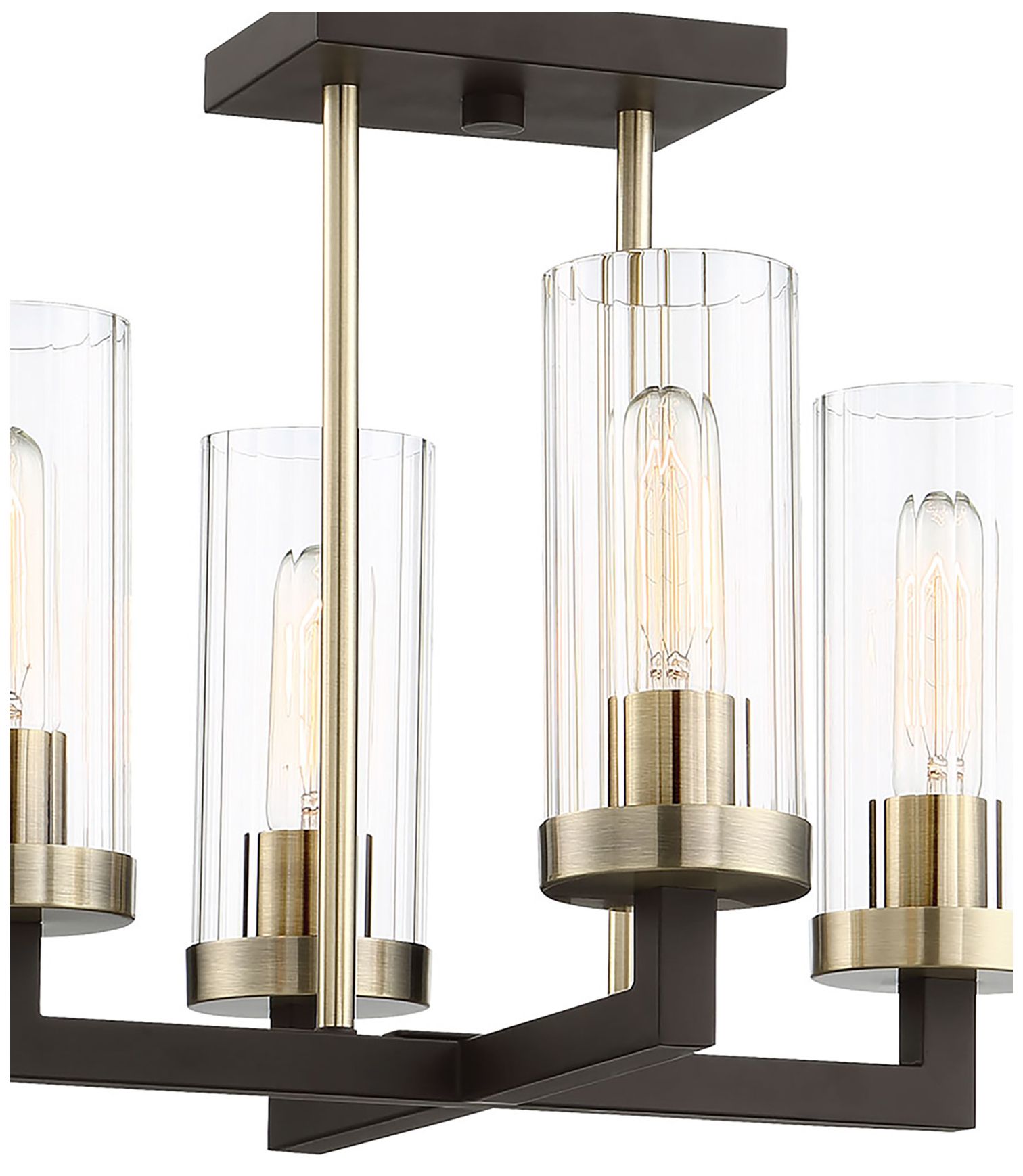 Image 3 Minka Ainsley Court 16" 4-Light Bronze and Clear Glass Ceiling Light more views