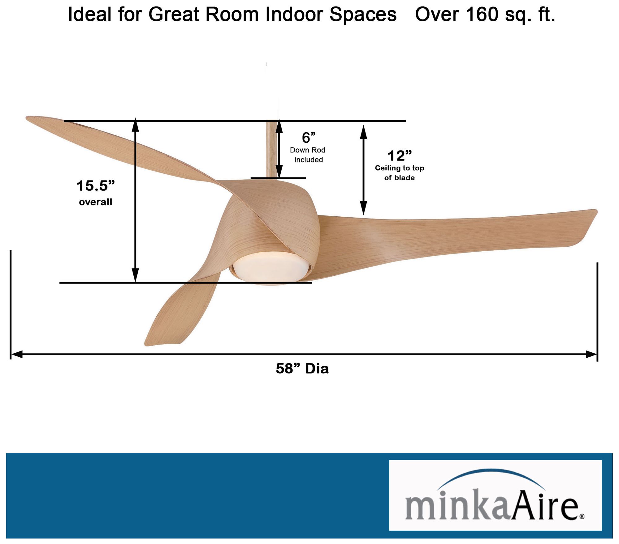 Image 6 Minka Aire Artemis 58-inch LED Smart Maple Ceiling Fan more views