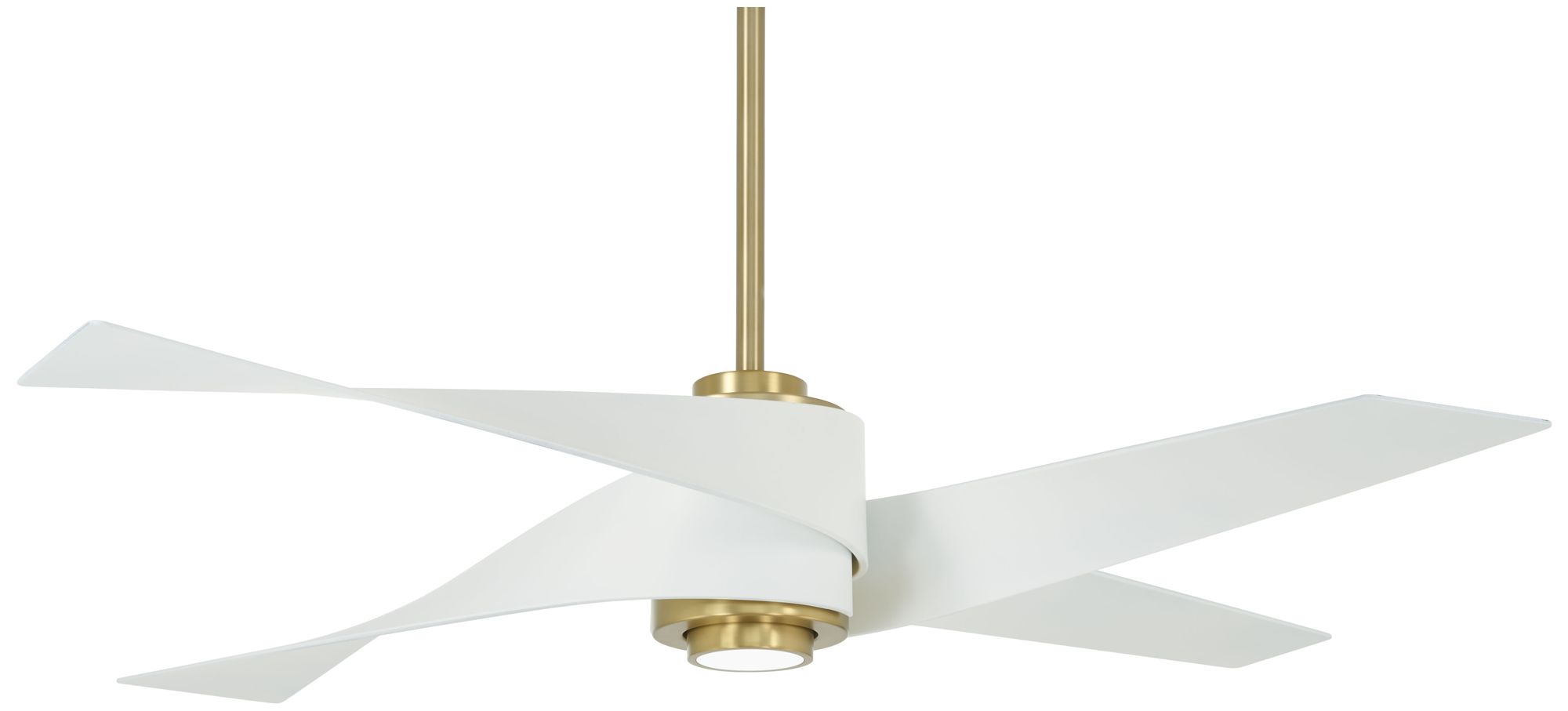 Image 2 Minka Aire Artemis IV 64-inch LED Soft Brass and Flat white Ceiling Fan