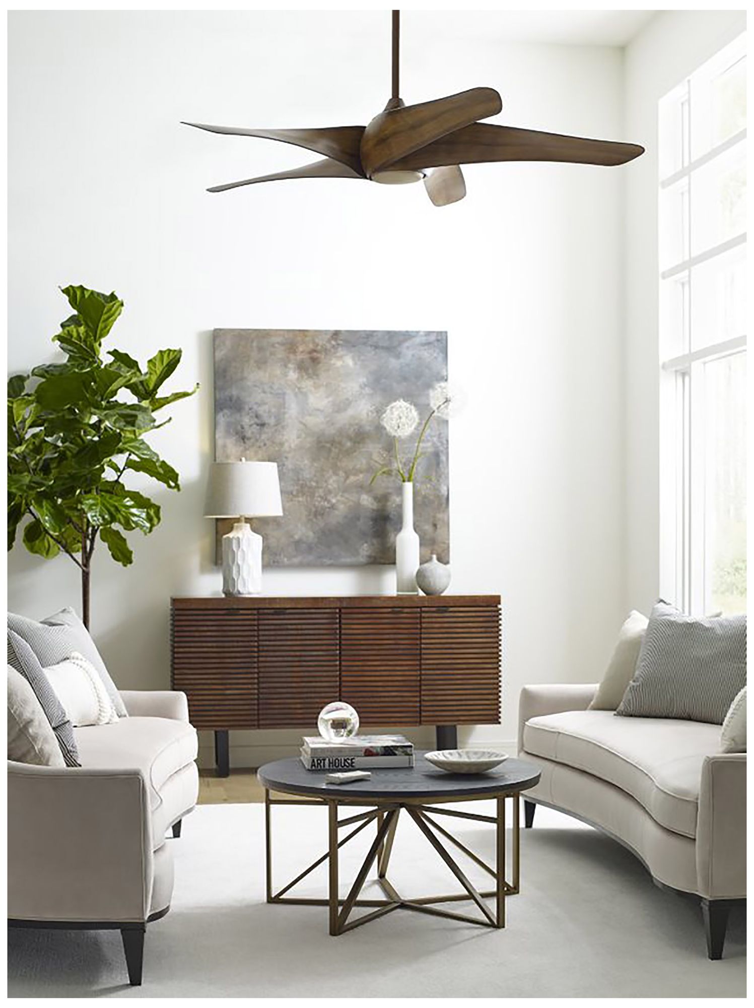 Image 6 Minka Aire Artemis XL5 62-inch LED Distressed Koa Flush Mount Ceiling Fan more views