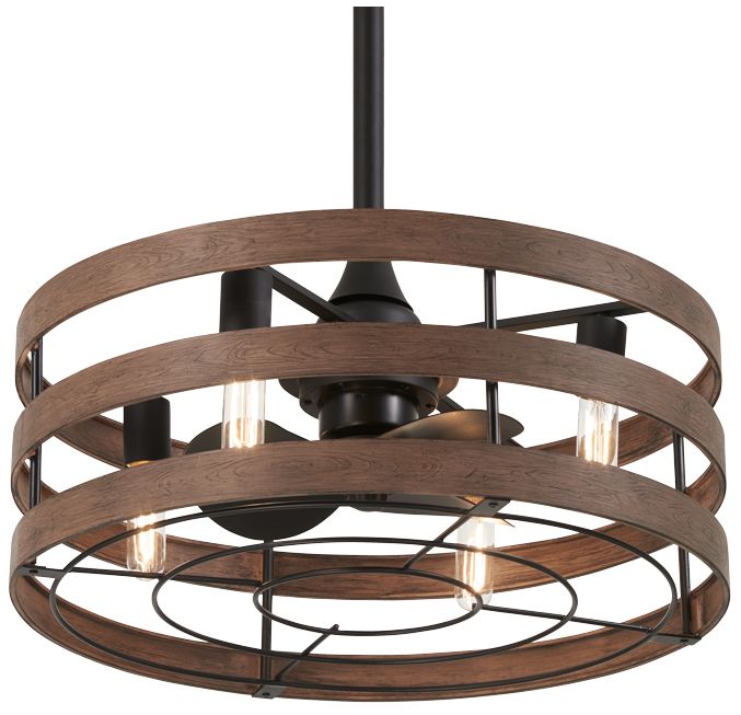 Image 2 Minka Aire Audrey 25-inch LED Coal and Distressed Koa Ceiling Fan