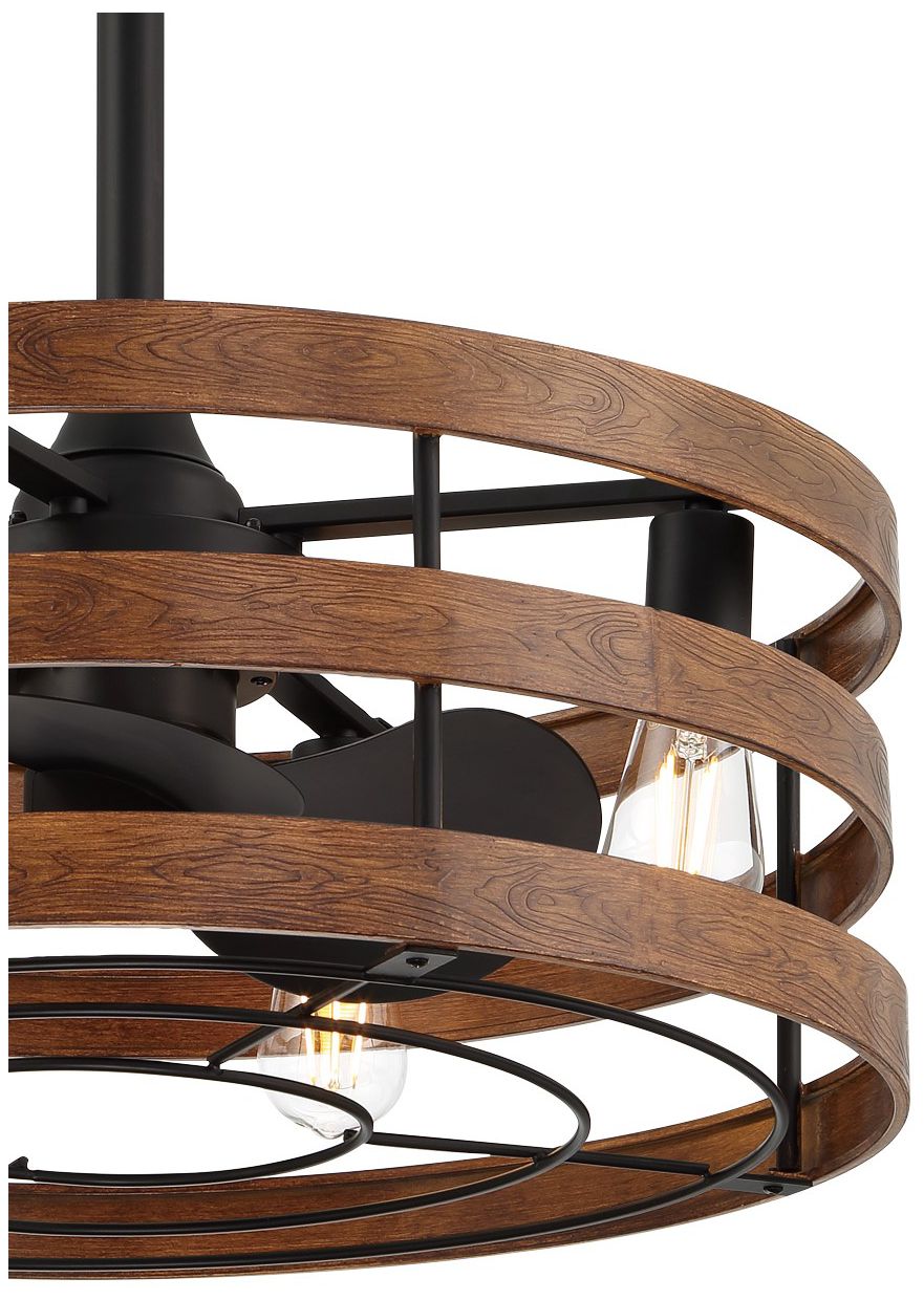 Image 4 Minka Aire Audrey 25-inch LED Coal and Distressed Koa Ceiling Fan more views